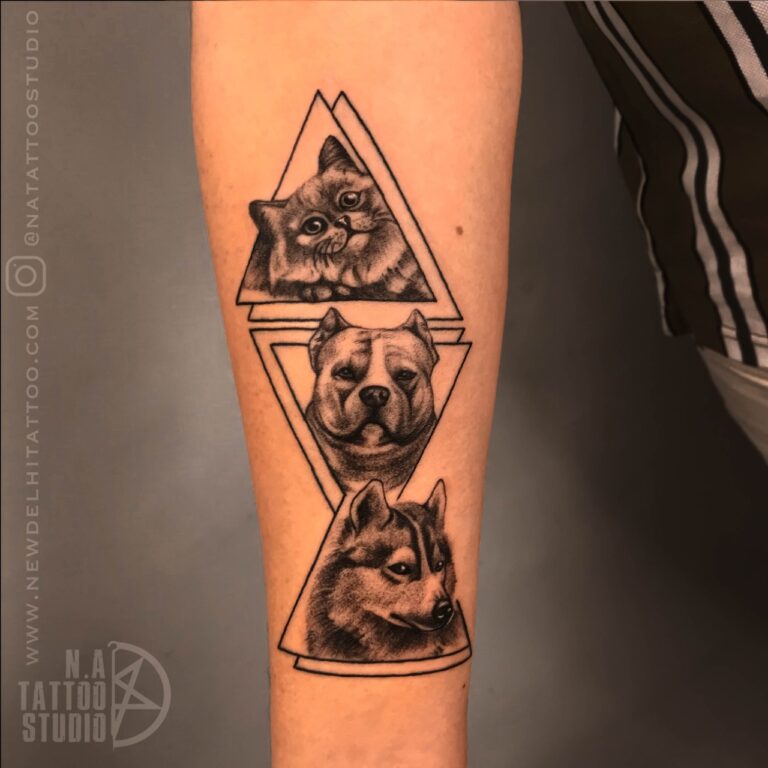 Dog Cat Portrait Tattoosbymegha