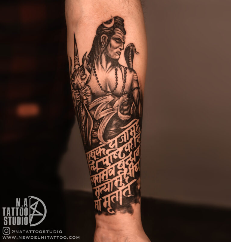 N.A Tattoo Studio on Instagram: “Lord Shiva Tattoo 💥DM US TODAY FOR YOUR  FREE CONSULTATION💥 ===============… | Circle tattoos, Dragon sleeve tattoos,  Shiva tattoo