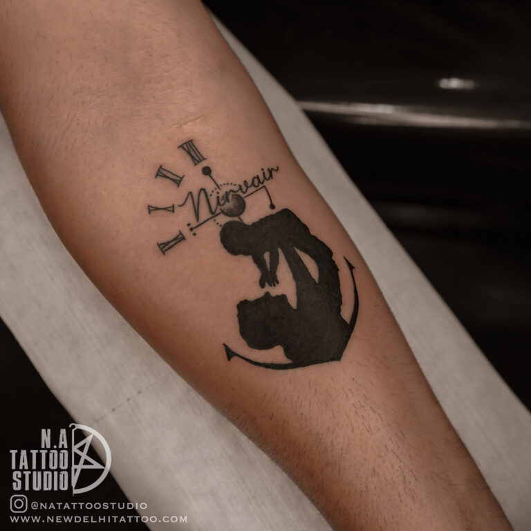 anchor silhoutte tattoo