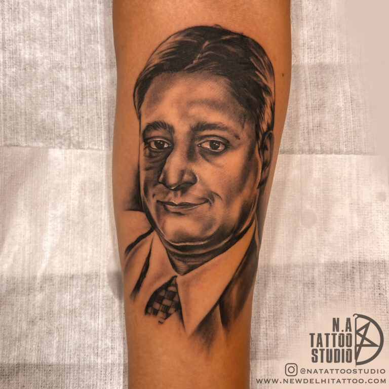 portrait tattoo of father