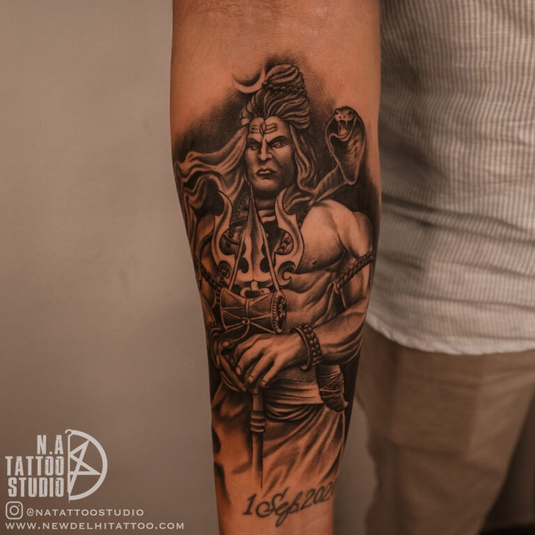Shiva Tattoo By Mukesh Waghela The Best Tattoo Artist In Goa At Moksha  Tattoo Studio Goa India  Best Tattoo Studio Goa Safe Hygienic  Moksha  Tattoo
