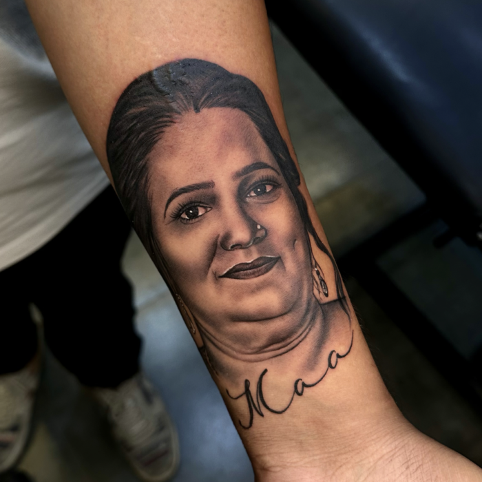 mother portrait tattoo by abhishek
