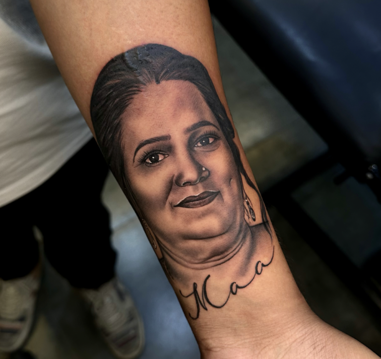 mother portrait tattoo by abhishek