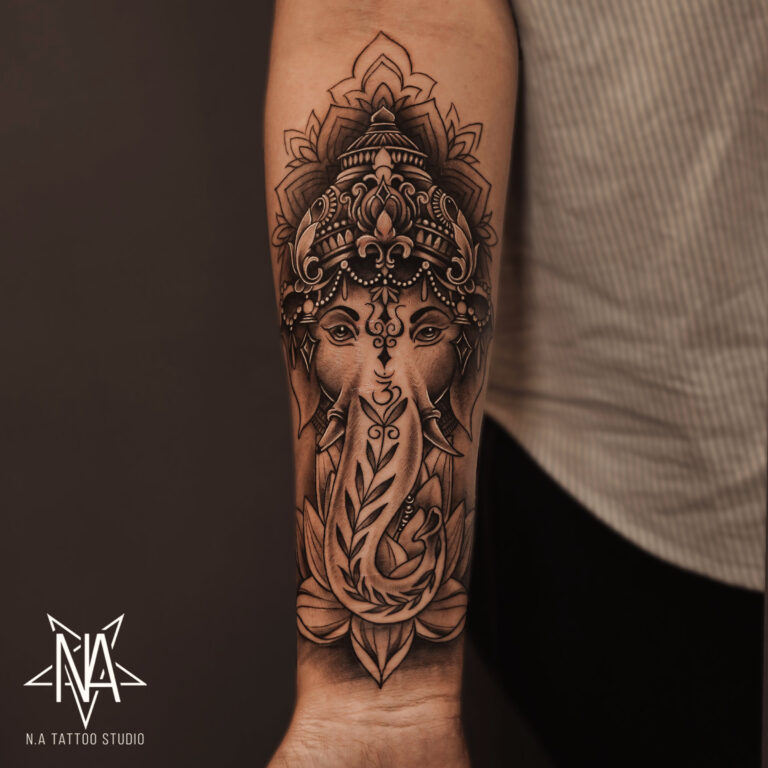 ganesha mandala tattoo natattoostudio