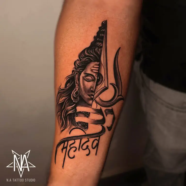 om mahadev shiva trishul tattoo