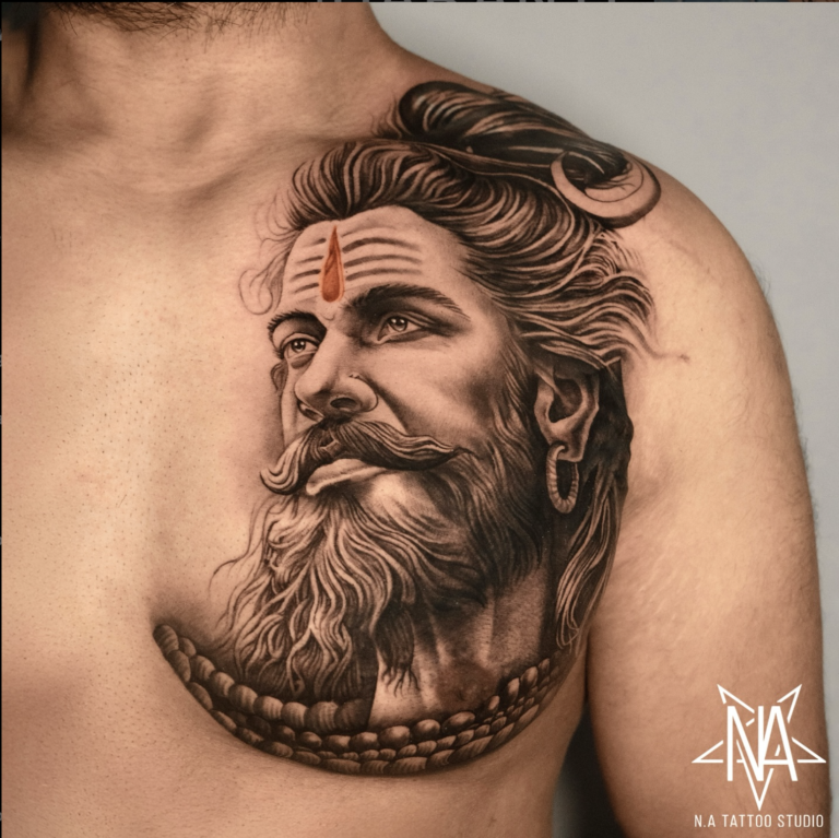 Lord shiva chest tattoo