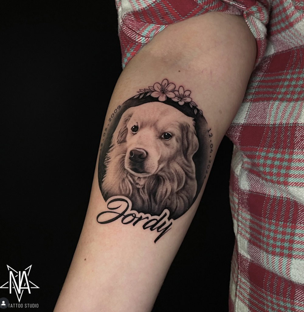pet portrait dog tattoo